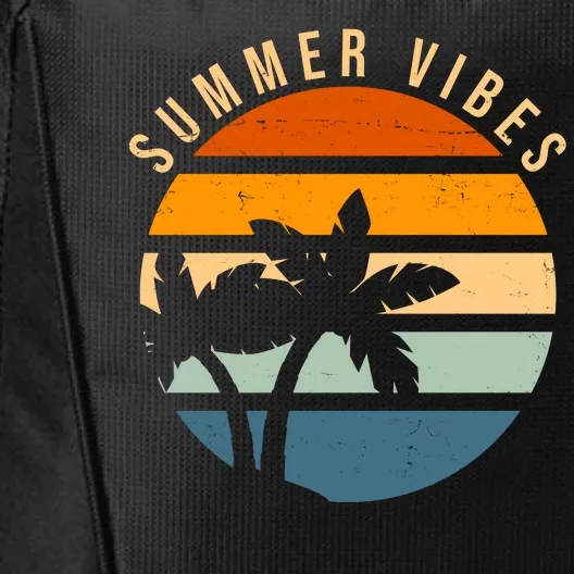 Summer Vibes Retro Sunset Tropical City Backpack