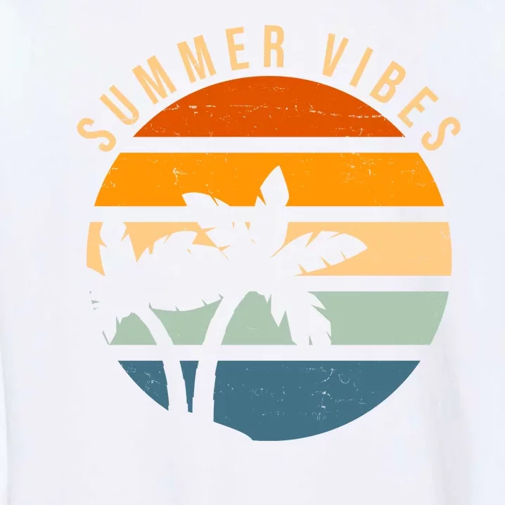 Summer Vibes Retro Sunset Tropical Garment-Dyed Sweatshirt