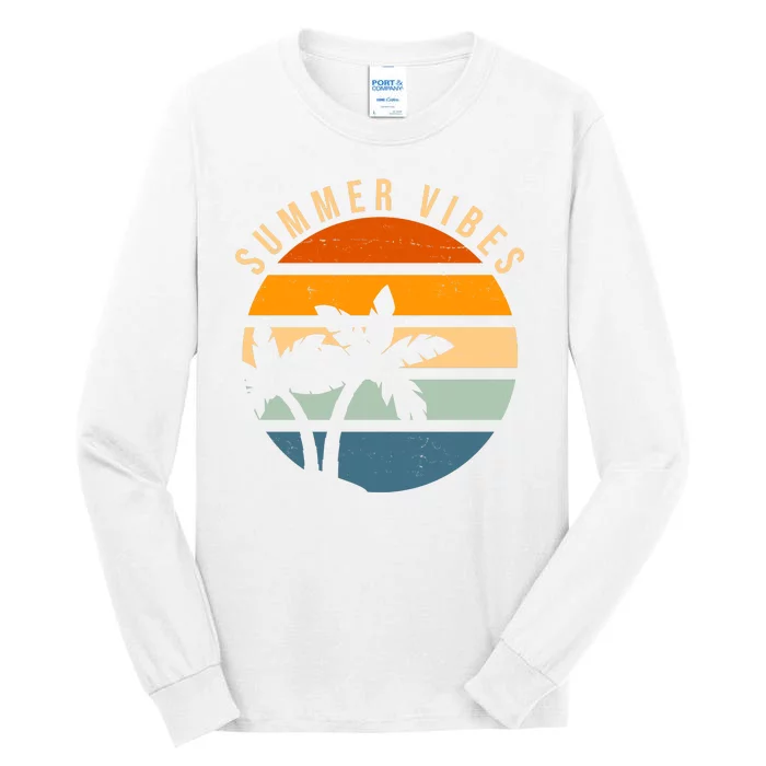 Summer Vibes Retro Sunset Tropical Tall Long Sleeve T-Shirt