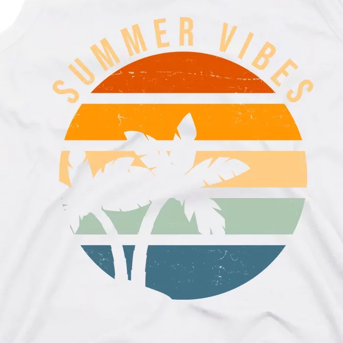 Summer Vibes Retro Sunset Tropical Tank Top