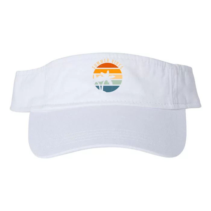 Summer Vibes Retro Sunset Tropical Valucap Bio-Washed Visor