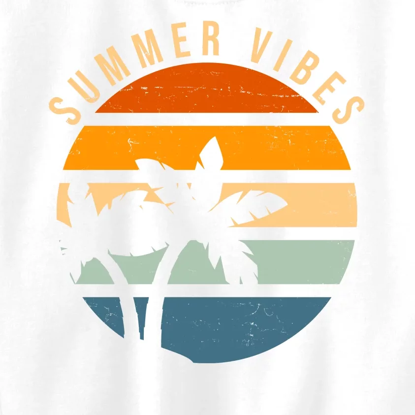 Summer Vibes Retro Sunset Tropical Kids Sweatshirt