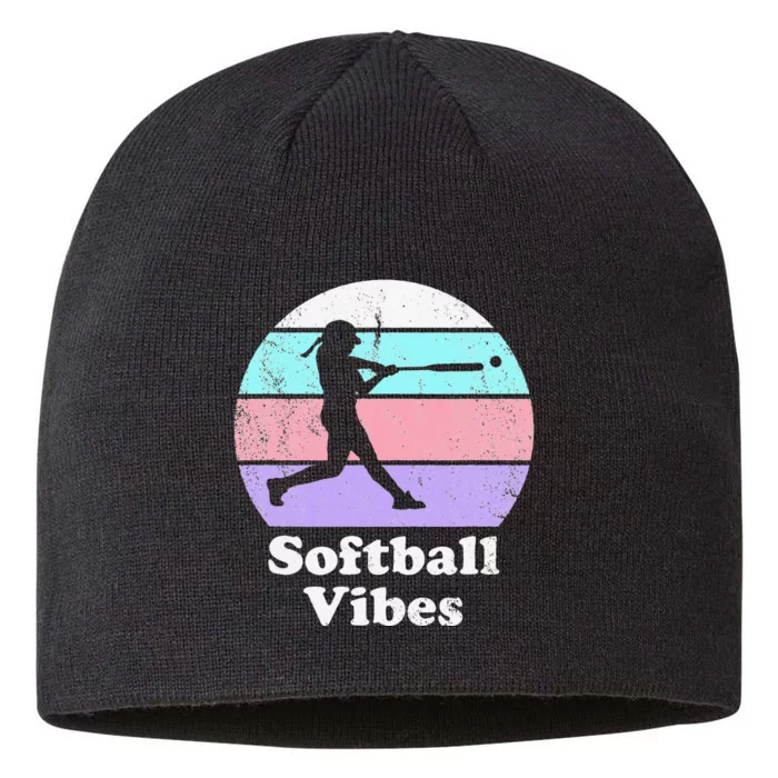 Softball Vibes Retro Vintage or 's Batter 8 1/2in Sustainable Knit Beanie