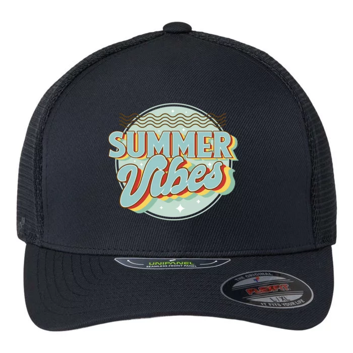 Summer Vibes Retro Cool Flexfit Unipanel Trucker Cap