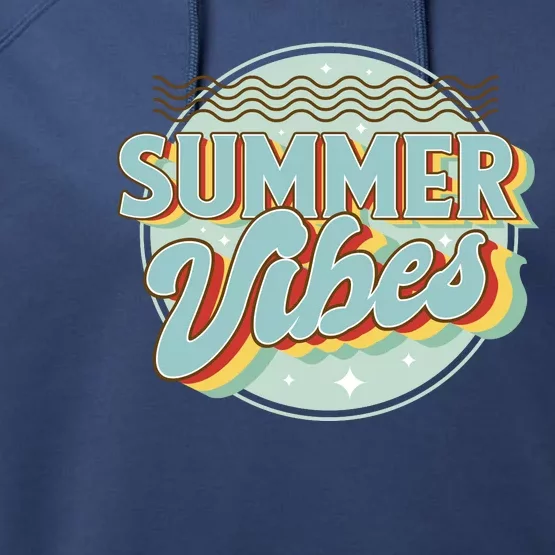 Summer Vibes Retro Cool Performance Fleece Hoodie