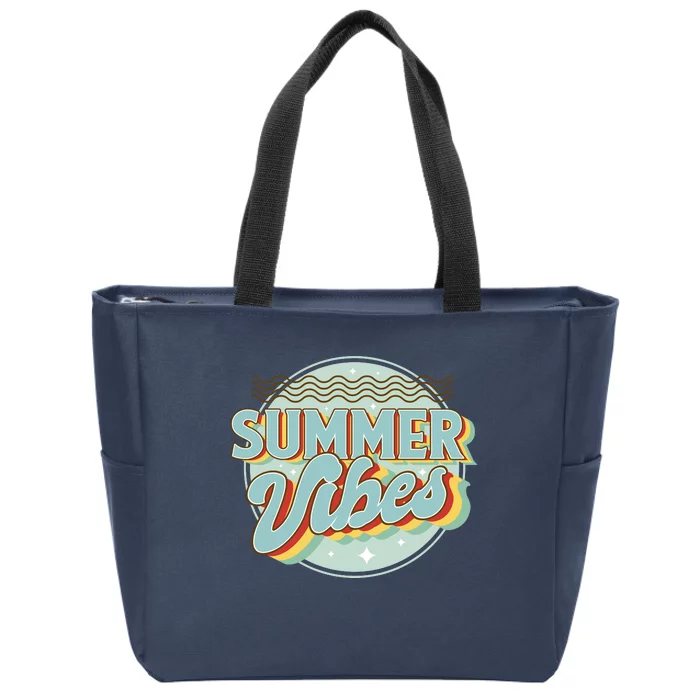 Summer Vibes Retro Cool Zip Tote Bag