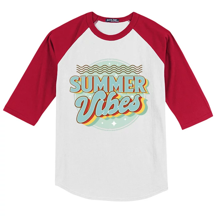 Summer Vibes Retro Cool Kids Colorblock Raglan Jersey