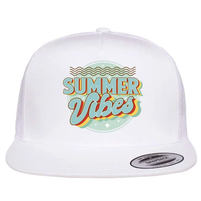 Summer Vibes Retro Cool Flat Bill Trucker Hat