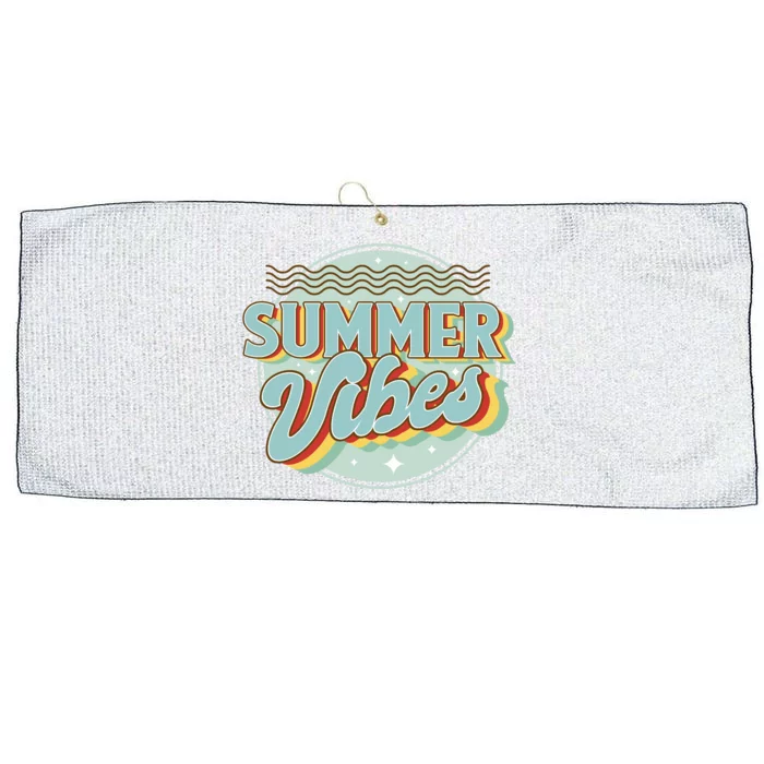 Summer Vibes Retro Cool Large Microfiber Waffle Golf Towel