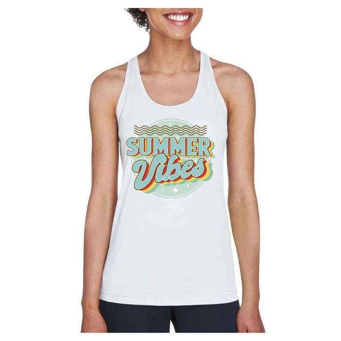 Summer Vibes Retro Cool Women's Racerback Tank