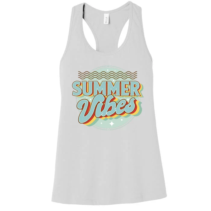 Summer Vibes Retro Cool Women's Racerback Tank