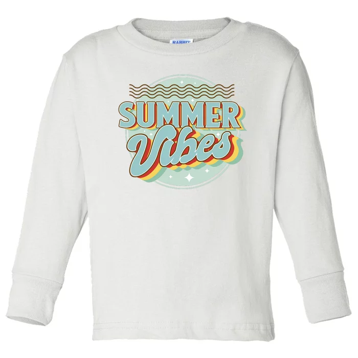 Summer Vibes Retro Cool Toddler Long Sleeve Shirt