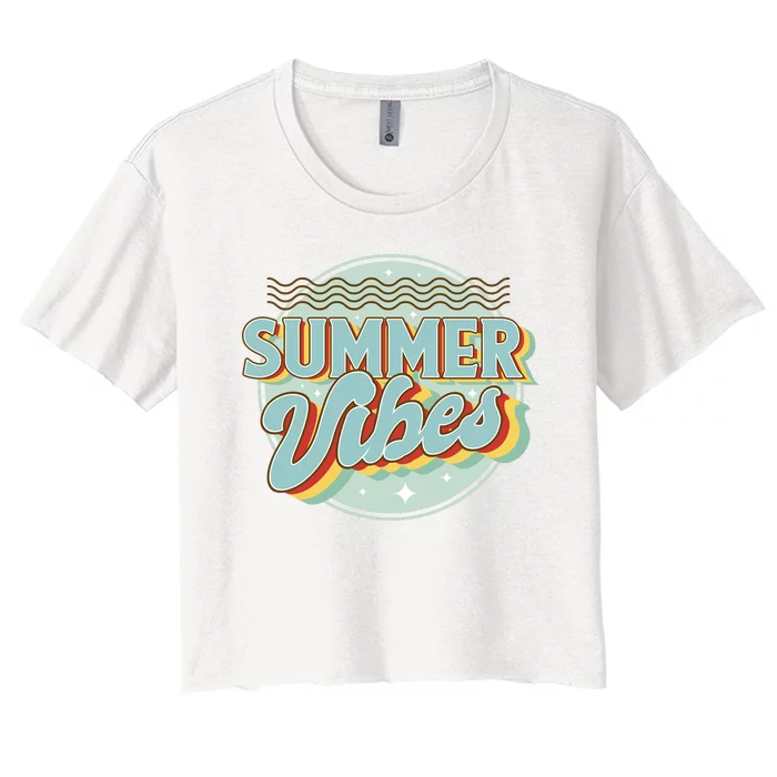 Summer Vibes Retro Cool Women's Crop Top Tee