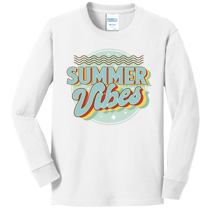 Summer Vibes Retro Cool Kids Long Sleeve Shirt