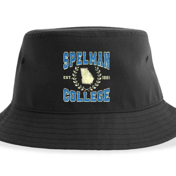 Spelman Vintage Retro College University Athletic Sports Sustainable Bucket Hat