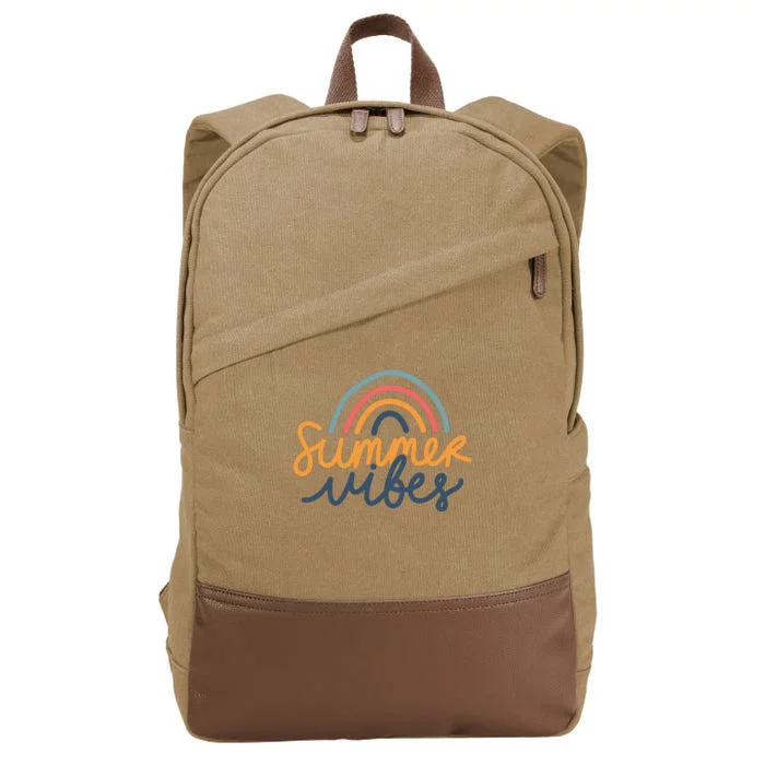 Summer Vibes Rainbow Cute Cotton Canvas Backpack