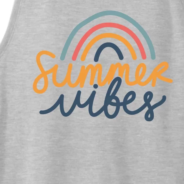 Summer Vibes Rainbow Cute Ladies Tri-Blend Wicking Tank