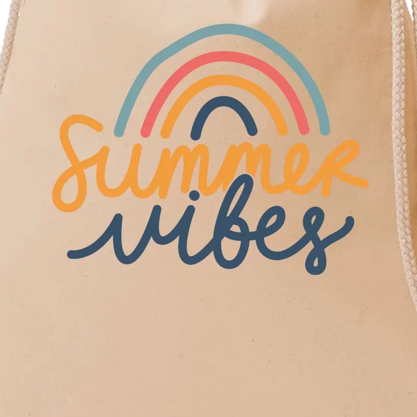 Summer Vibes Rainbow Cute Drawstring Bag