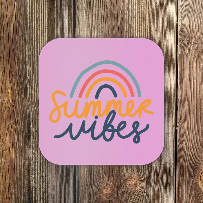 Summer Vibes Rainbow Cute Coaster