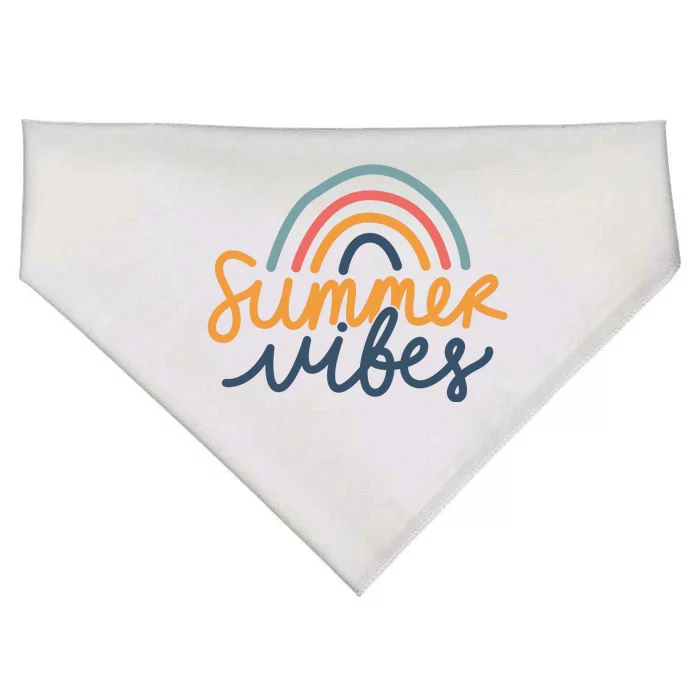 Summer Vibes Rainbow Cute USA-Made Doggie Bandana