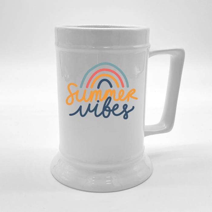 Summer Vibes Rainbow Cute Front & Back Beer Stein