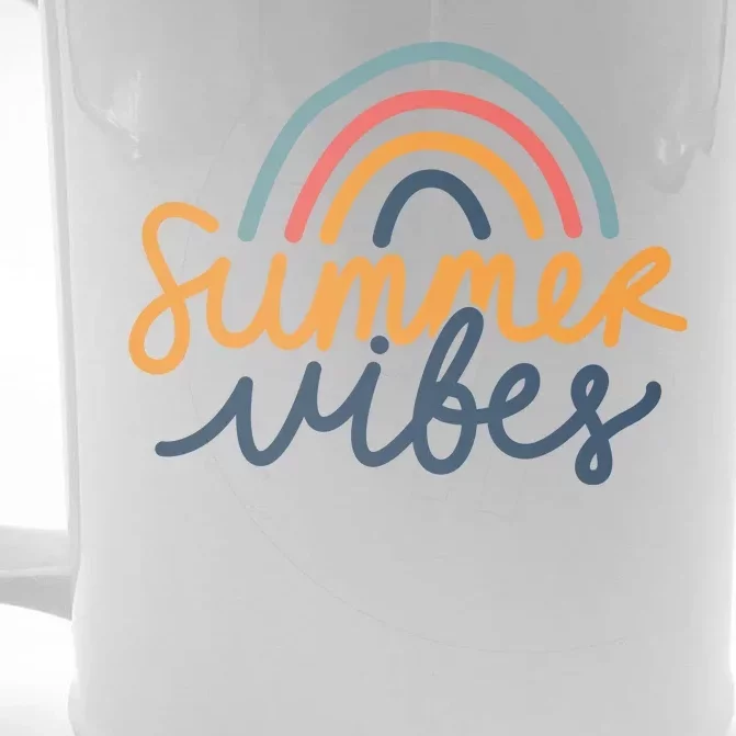 Summer Vibes Rainbow Cute Front & Back Beer Stein