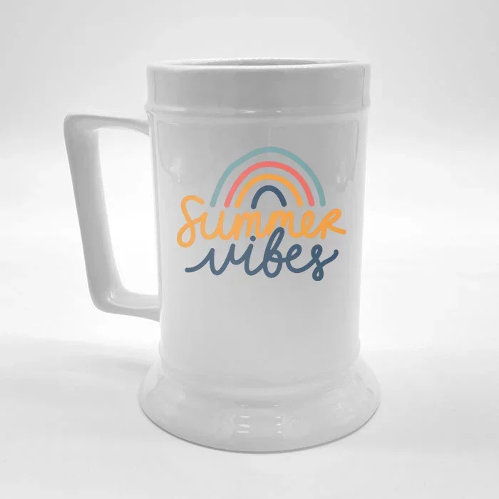 Summer Vibes Rainbow Cute Front & Back Beer Stein