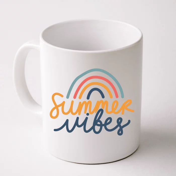 Summer Vibes Rainbow Cute Front & Back Coffee Mug