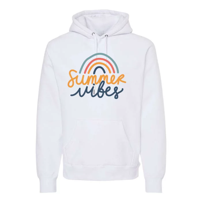 Summer Vibes Rainbow Cute Premium Hoodie