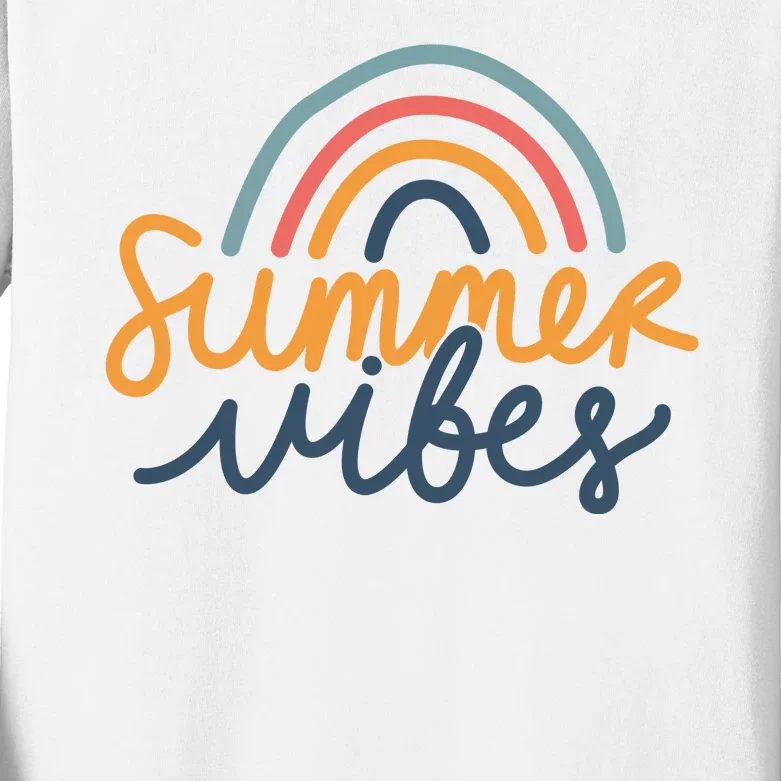 Summer Vibes Rainbow Cute Kids Long Sleeve Shirt