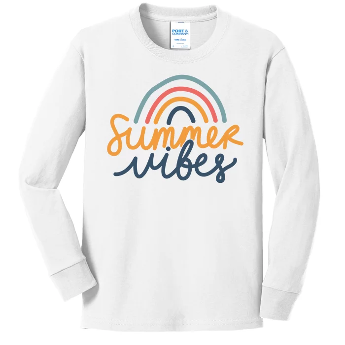 Summer Vibes Rainbow Cute Kids Long Sleeve Shirt