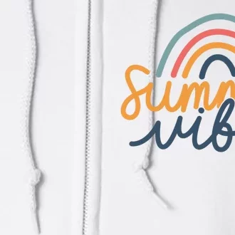 Summer Vibes Rainbow Cute Full Zip Hoodie