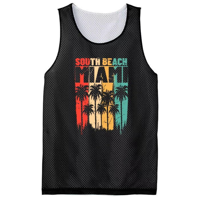 Surfing Vintage South Beach Miami Summer Gift Mesh Reversible Basketball Jersey Tank