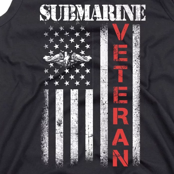 Submarine Veteran Silent Service American Flag Patriotic Gift Tank Top