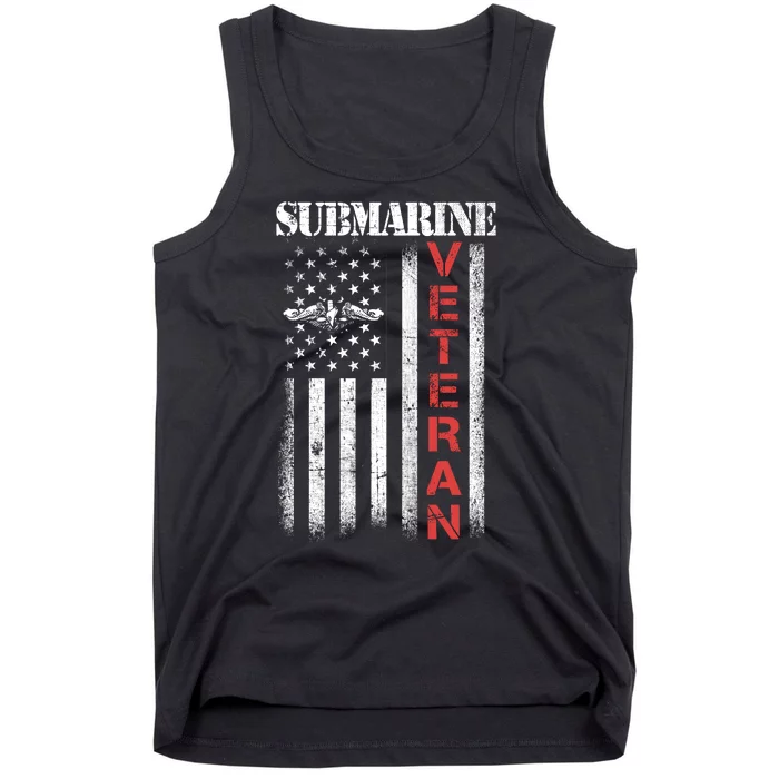 Submarine Veteran Silent Service American Flag Patriotic Gift Tank Top