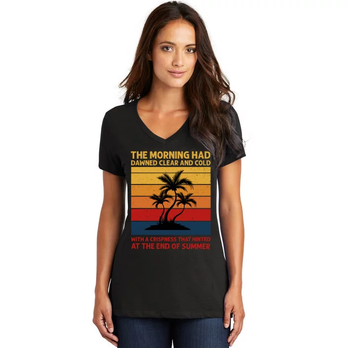 Summer Vacation Sunset Graphic Women's V-Neck T-Shirt