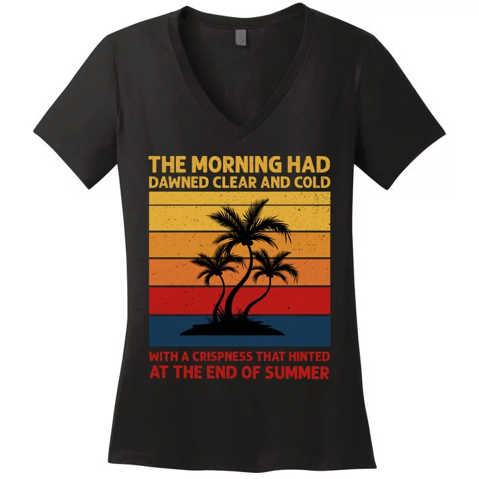 Summer Vacation Sunset Graphic Women's V-Neck T-Shirt