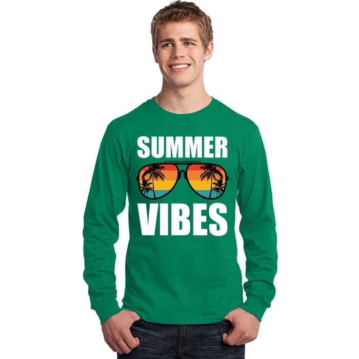 Summer Vibes Sunset Beach Tropical Long Sleeve Shirt