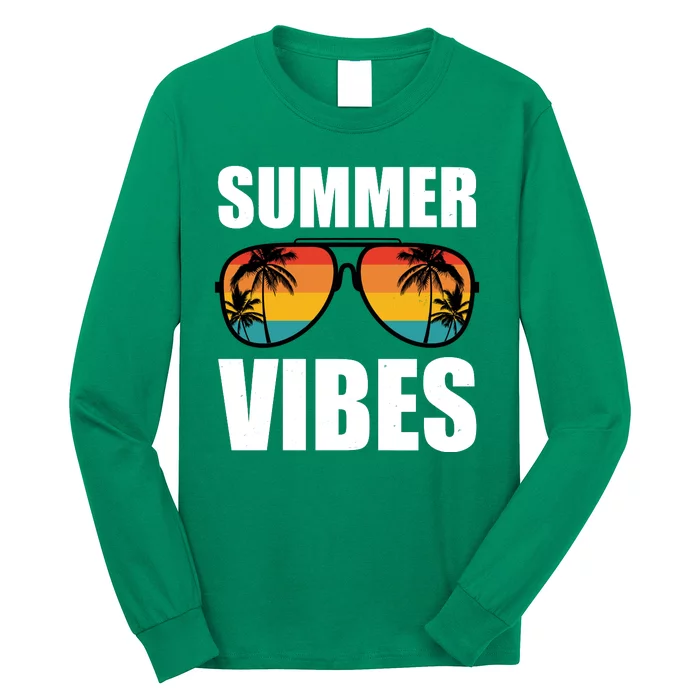 Summer Vibes Sunset Beach Tropical Long Sleeve Shirt