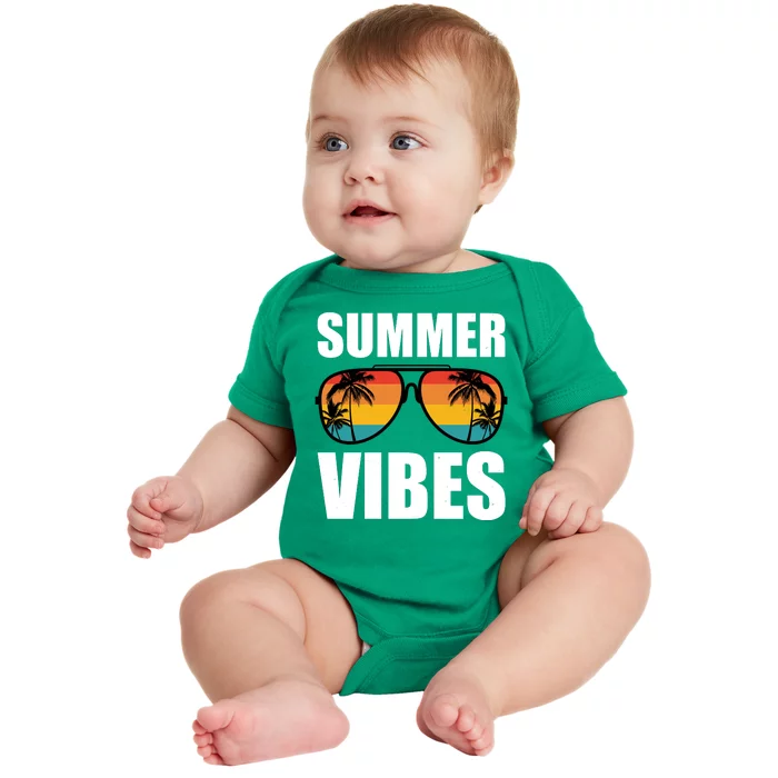 Summer Vibes Sunset Beach Tropical Baby Bodysuit