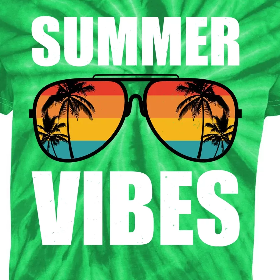 Summer Vibes Sunset Beach Tropical Kids Tie-Dye T-Shirt