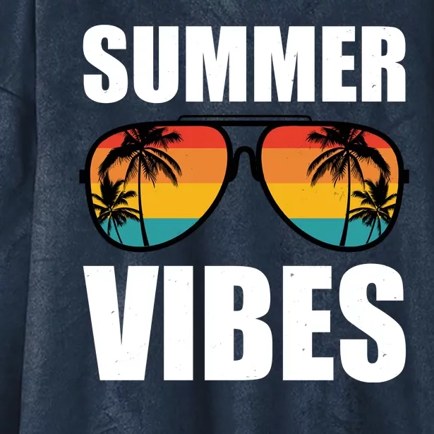 Summer Vibes Sunset Beach Tropical Hooded Wearable Blanket