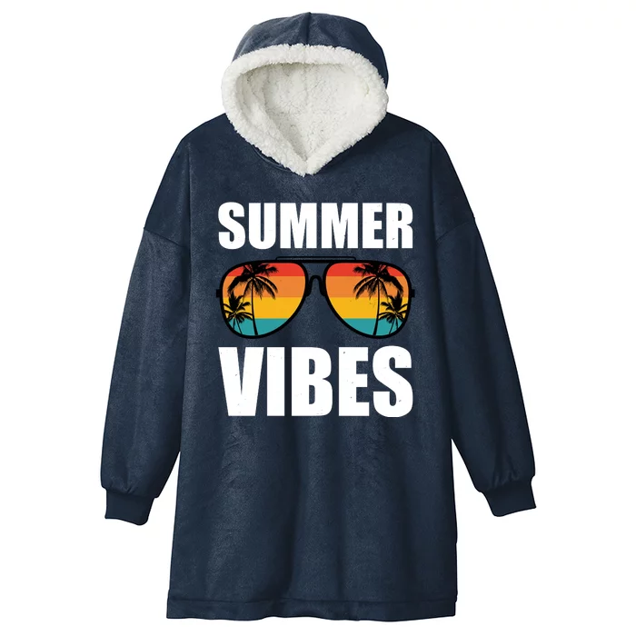 Summer Vibes Sunset Beach Tropical Hooded Wearable Blanket