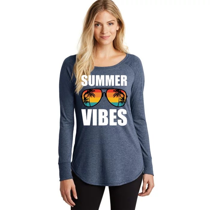 Summer Vibes Sunset Beach Tropical Women's Perfect Tri Tunic Long Sleeve Shirt