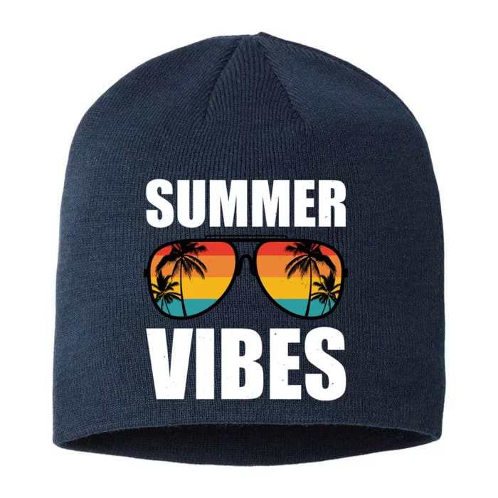 Summer Vibes Sunset Beach Tropical 8 1/2in Sustainable Knit Beanie