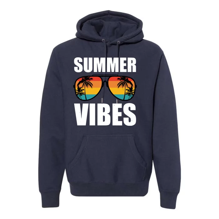 Summer Vibes Sunset Beach Tropical Premium Hoodie