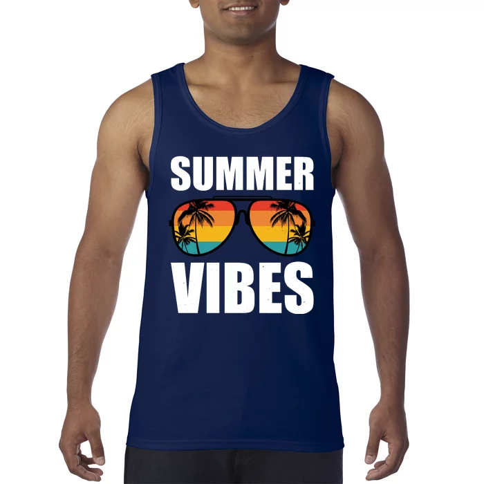 Summer Vibes Sunset Beach Tropical Tank Top