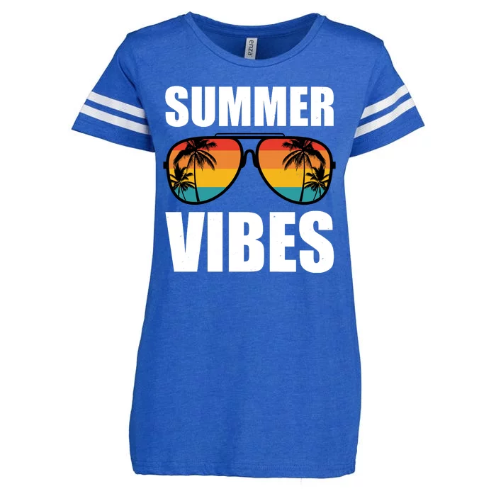 Summer Vibes Sunset Beach Tropical Enza Ladies Jersey Football T-Shirt