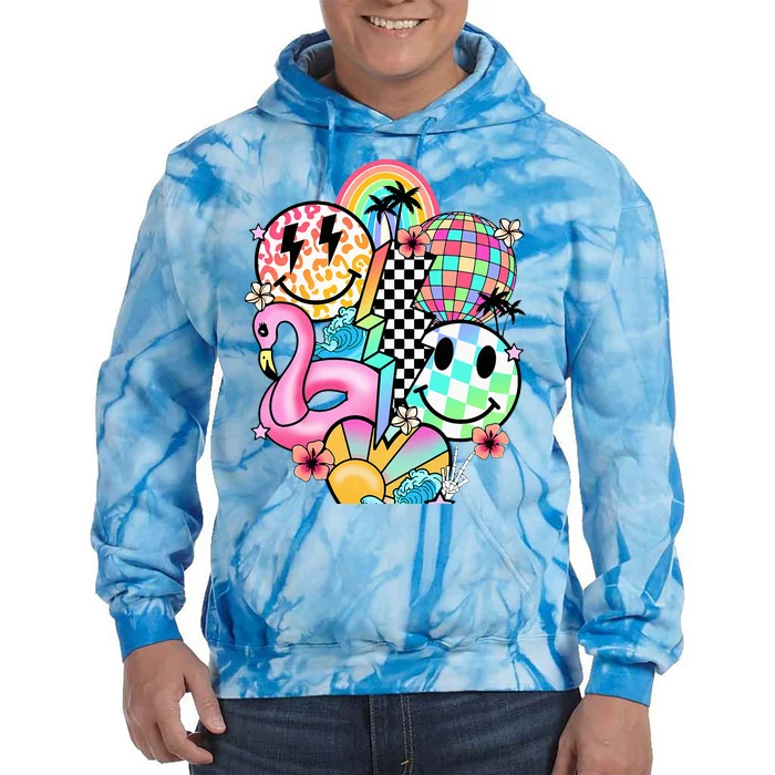 Summer Vibes Smile Face Hello Summer Tie Dye Hoodie