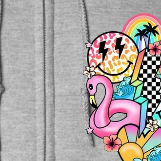 Summer Vibes Smile Face Hello Summer Full Zip Hoodie